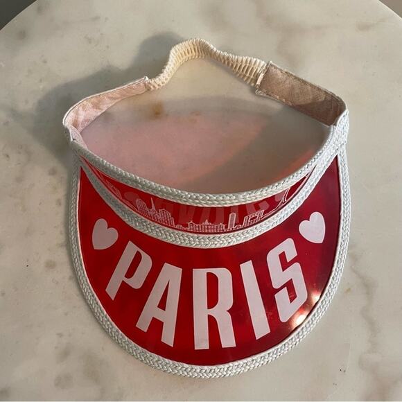 Vintage OS Paris tourist hat red white visor - Picture 4 of 4